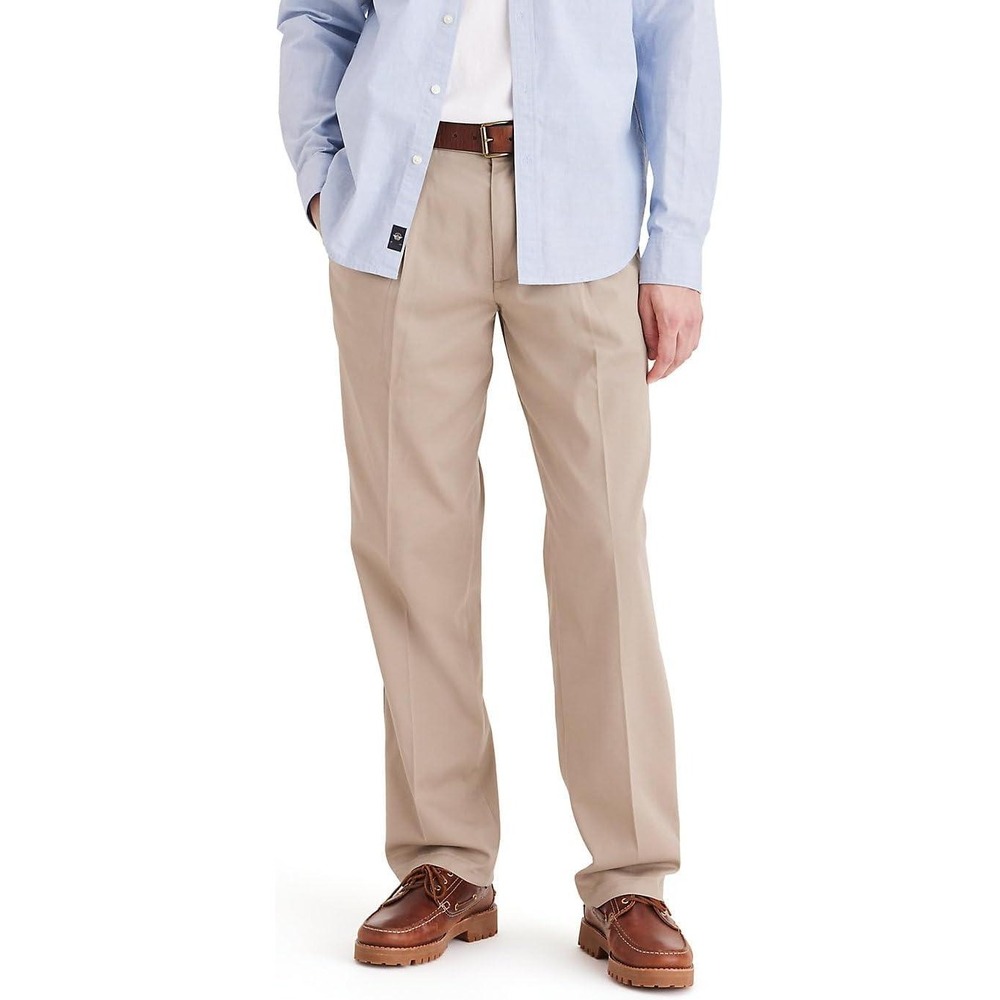 Dockers Easy Khaki 33x30 Men's Classic Fit Pleated Stretch Pants Timberwolf